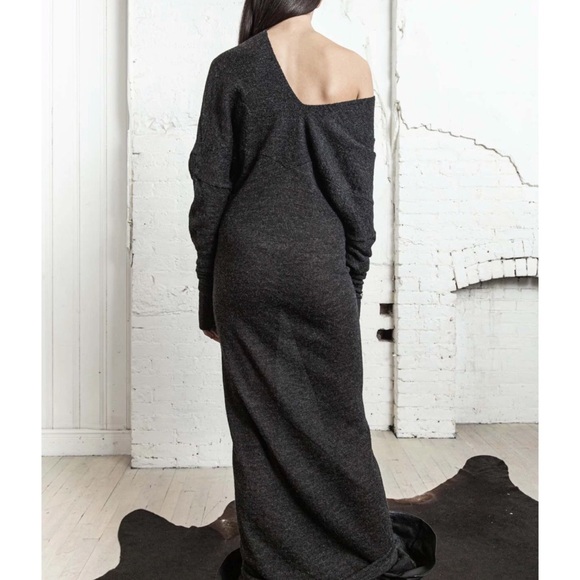 Nicholas K x Free People Rev Sweater M Gray Black Long Reversible Maxi Dress - Picture 2 of 15